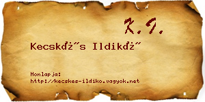 Kecskés Ildikó névjegykártya