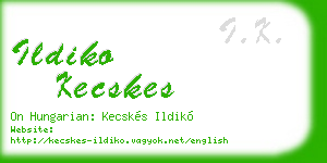 ildiko kecskes business card